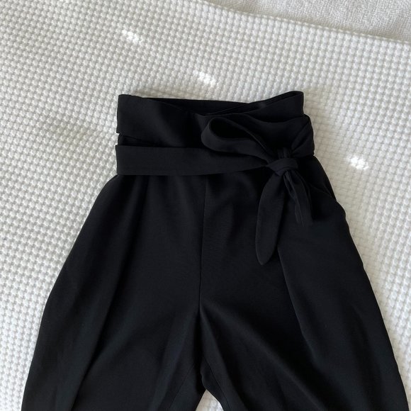 Aritzia Wilfred | Feuille Black Paperbag Belt Pants - Picture 4 of 11